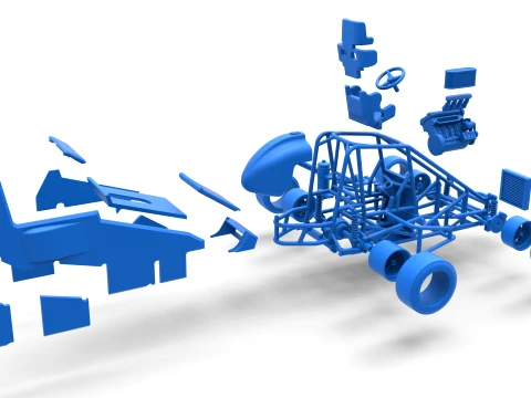 Pavement Midget car Scale 1 to 25 3D Print Model