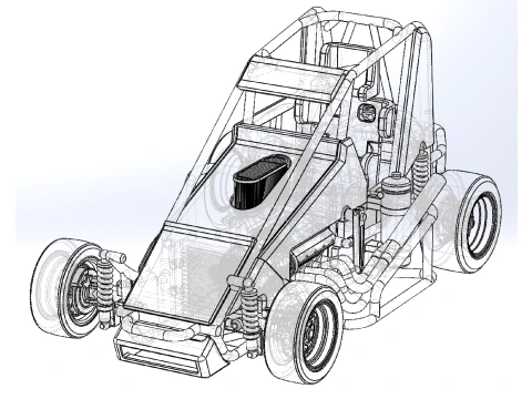 Pavement Midget car Scale 1 to 25 3D Print Model