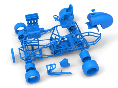 Pavement Silver Crown Car Base Version 1 Scale 1 to 25 3D Print Model