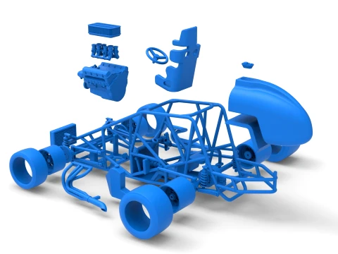 Pavement Silver Crown Car Base Version 1 Scale 1 to 25 3D Print Model