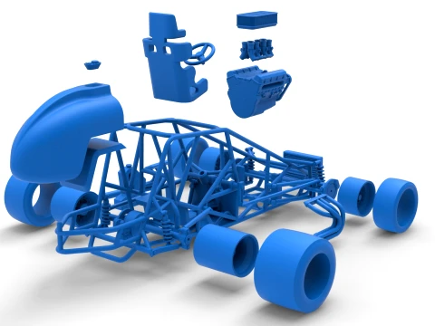 Pavement Silver Crown Car Base Version 1 Scale 1 to 25 3D Print Model