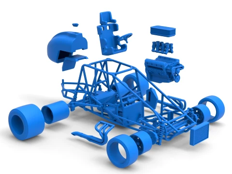 Pavement Silver Crown Car Base Version 1 Scale 1 to 25 3D Print Model