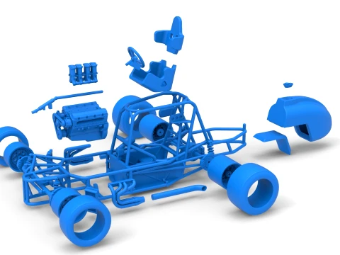 Pavement Silver Crown Car Base Version 2 Scale 1 to 25 3D Print Model