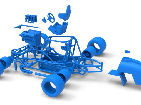 Pavement Silver Crown Car Base Version 2 Scale 1 to 25 3D Print Model
