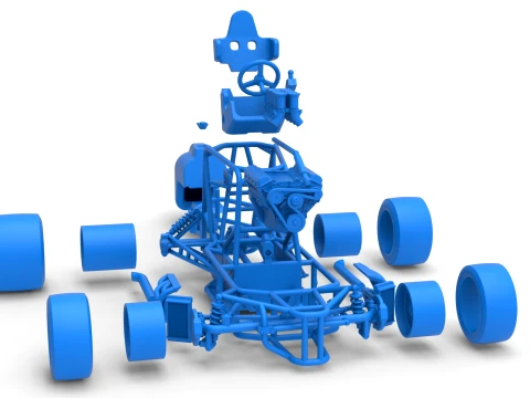 Pavement Silver Crown Car Base Version 2 Scale 1 to 25 3D Print Model