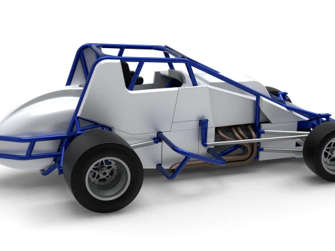 Pavement Silver Crown Car Version 1 Scale 1 to 25 3D Print Model