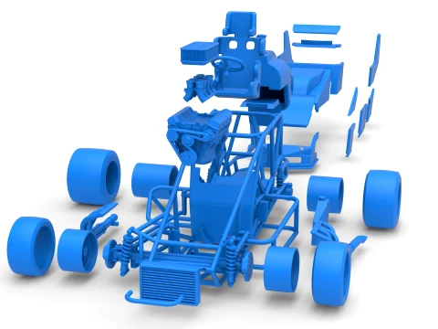 Pavement Silver Crown Car Version 1 Scale 1 to 25 3D Print Model