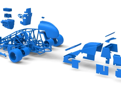 Pavement Silver Crown Car Version 1 Scale 1 to 25 3D Print Model