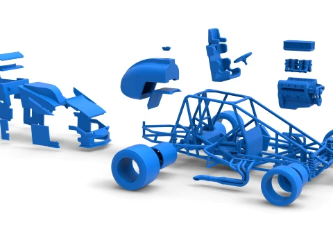 Pavement Silver Crown Car Version 1 Scale 1 to 25 3D Print Model
