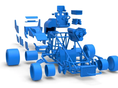 Pavement Silver Crown Car Version 1 Scale 1 to 25 3D Print Model