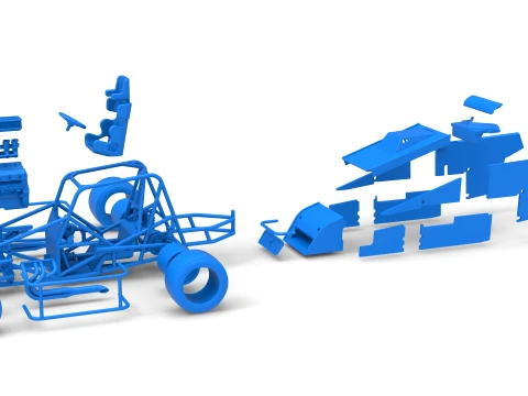 Pavement Silver Crown Car Version 3 Scale 1 to 25 3D Print Model