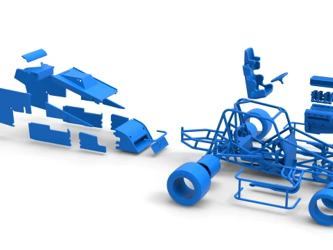 Pavement Silver Crown Car Version 3 Scale 1 to 25 3D Print Model
