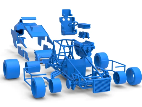 Pavement Silver Crown Car Version 3 Scale 1 to 25 3D Print Model