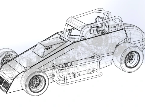 Pavement Silver Crown Car Version 3 Scale 1 to 25 3D Print Model