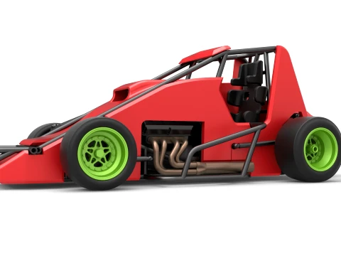 Pavement Sprint car Version 1 Scale 1 to 25 3D Print Model