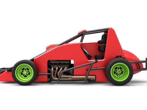 Pavement Sprint car Version 1 Scale 1 to 25 3D Print Model