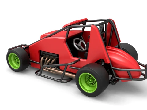 Pavement Sprint car Version 1 Scale 1 to 25 3D Print Model