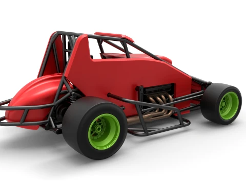 Pavement Sprint car Version 1 Scale 1 to 25 3D Print Model