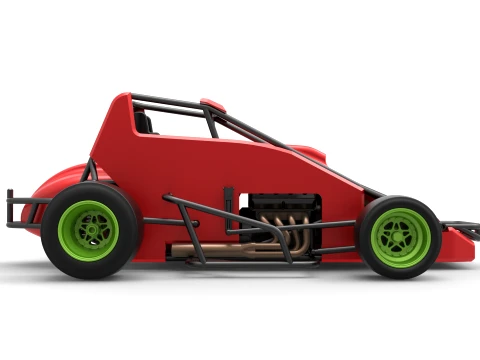 Pavement Sprint car Version 1 Scale 1 to 25 3D Print Model