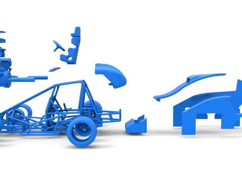 Pavement Sprint car Version 1 Scale 1 to 25 3D Print Model