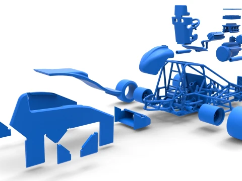 Pavement Sprint car Version 1 Scale 1 to 25 3D Print Model