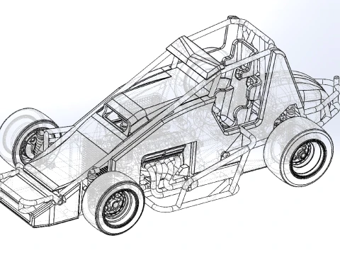 Pavement Sprint car Version 1 Scale 1 to 25 3D Print Model