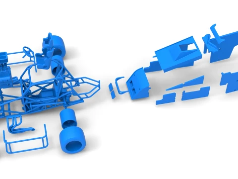 Pavement Sprint car Version 2 Scale 1 to 25 3D Print Model