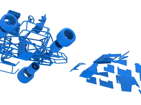 Pavement Sprint car Version 2 Scale 1 to 25 3D Print Model
