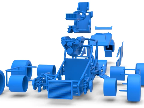 Pavement Sprint car Version 2 Scale 1 to 25 3D Print Model