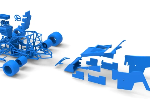 Pavement Sprint car Version 2 Scale 1 to 25 3D Print Model