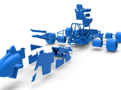 Pavement Sprint car Version 2 Scale 1 to 25 3D Print Model