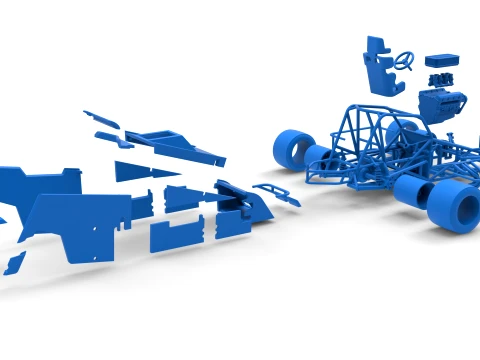 Pavement Sprint car Version 2 Scale 1 to 25 3D Print Model