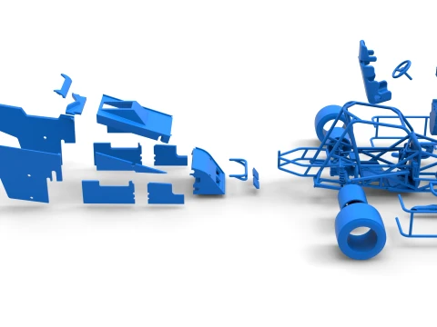 Pavement Sprint car Version 2 Scale 1 to 25 3D Print Model