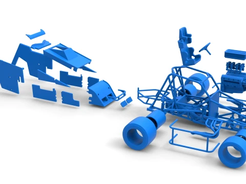 Pavement Sprint car Version 2 Scale 1 to 25 3D Print Model