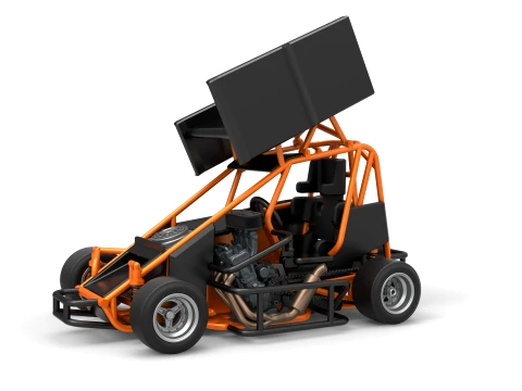 Pavement Winged 600 Micro sprint car Scale 1 to 25 3D Print Model