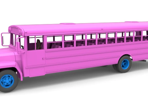 School bus for Figure 8 racing Version 2 Scale 1 to 25 3D Print Model
