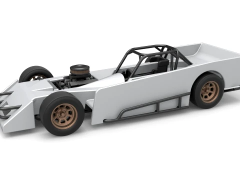 Small Block Supermodified race car Scale 1 to 25 3D Print Model