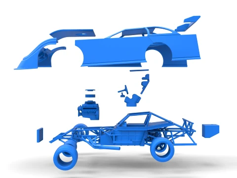 Super Dirt Late model for Pavement Scale 1 to 25 3D Print Model