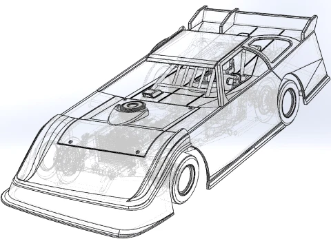 Super Dirt Late model for Pavement Scale 1 to 25 3D Print Model