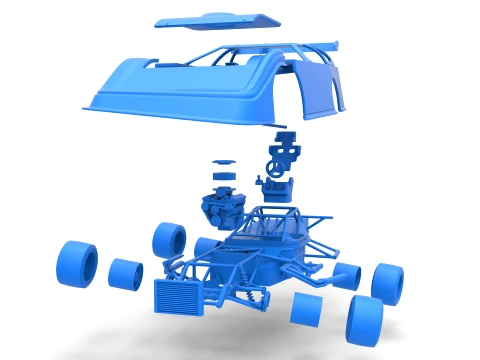 Super Dirt Late model for Pavement while turning Scale 1 to 25 3D Print Model