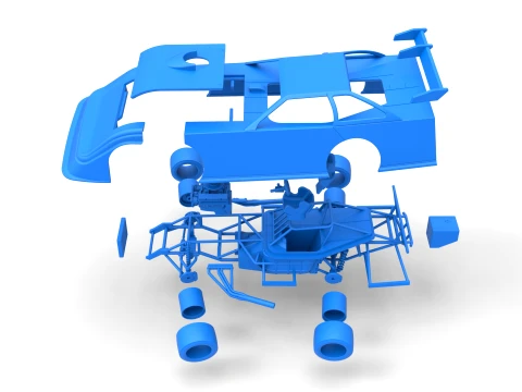Super Dirt Late model for Pavement while turning Scale 1 to 25 3D Print Model