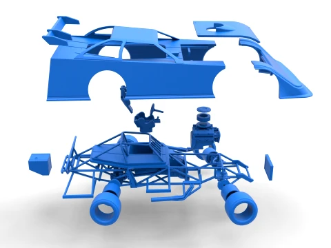 Super Dirt Late model for Pavement while turning Scale 1 to 25 3D Print Model
