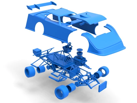 Super Dirt Late model for Pavement while turning Scale 1 to 25 3D Print Model
