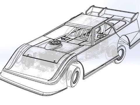 Super Dirt Late model for Pavement while turning Scale 1 to 25 3D Print Model