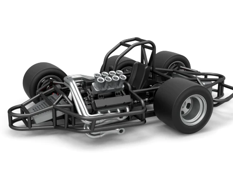 Supermodified 3-to-1 race car Base Scale 1 to 25 Modèles 3D en vedette