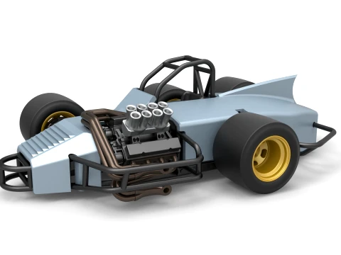 Supermodified 3-to-1 race car Scale 1 to 25 Modèles 3D en vedette