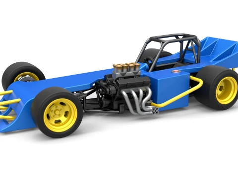 Supermodified front engine race car V1 Scale 1 to 25 Modèles 3D en vedette