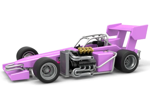 Supermodified front engine race car V2 Scale 1 to 25 Modèles 3D en vedette