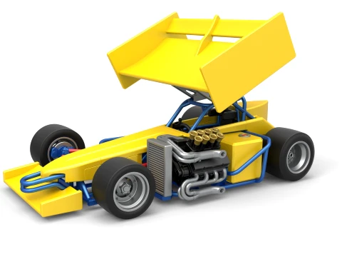 Supermodified front engine Winged race car V2 Scale 1 to 25 Modèles 3D en vedette