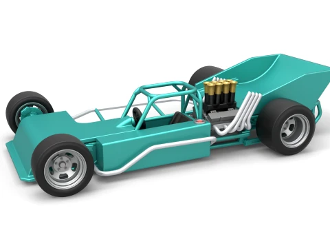 Supermodified rear engine race car Version 1 Scale 1 to 25 Modèles 3D en vedette